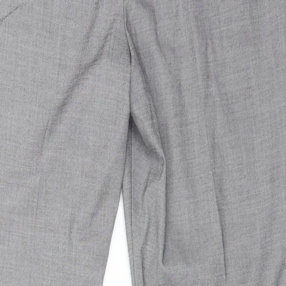 Papaya Womens Grey  Polyester Trousers  Size 14 L27 in Regular