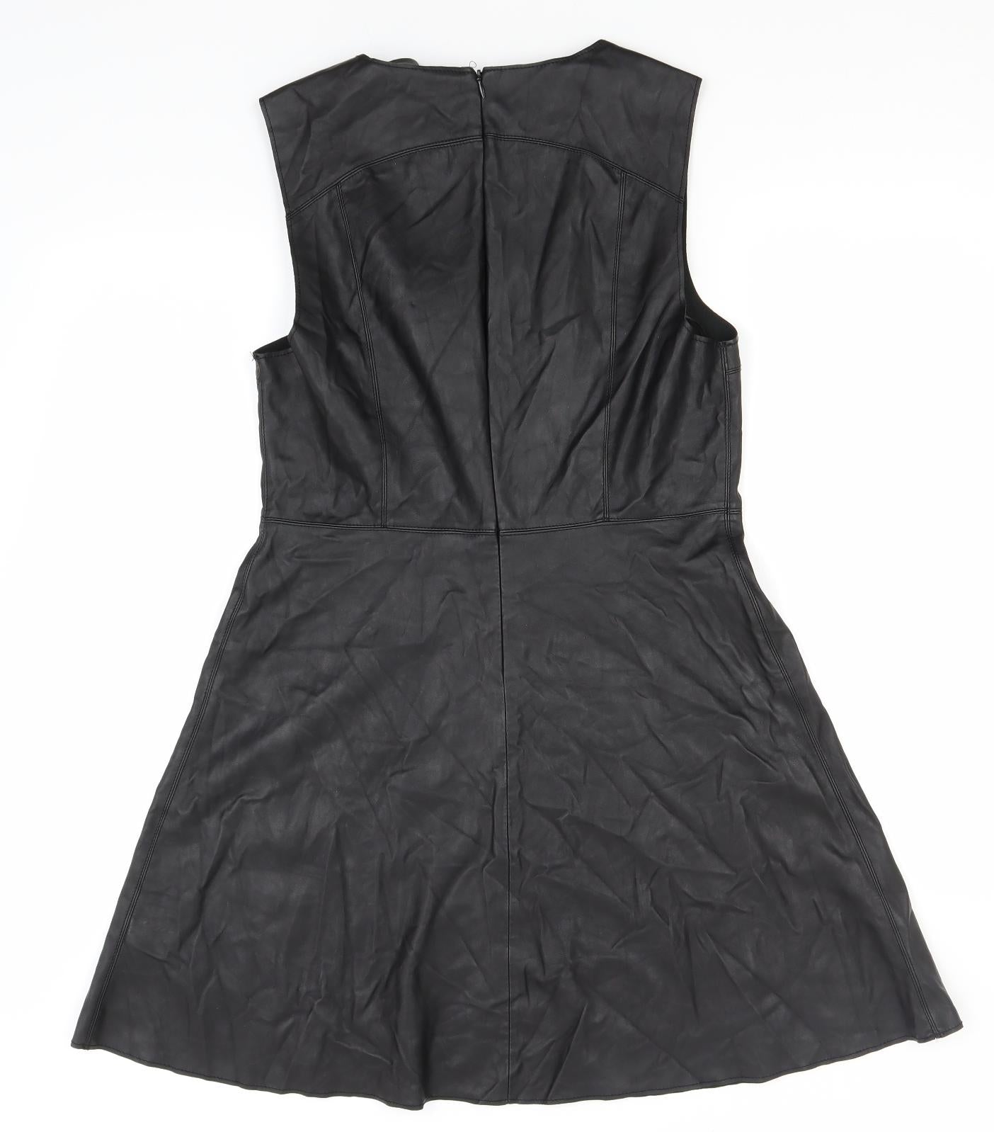 New Look Womens Black  Polyester A-Line  Size 14  Round Neck