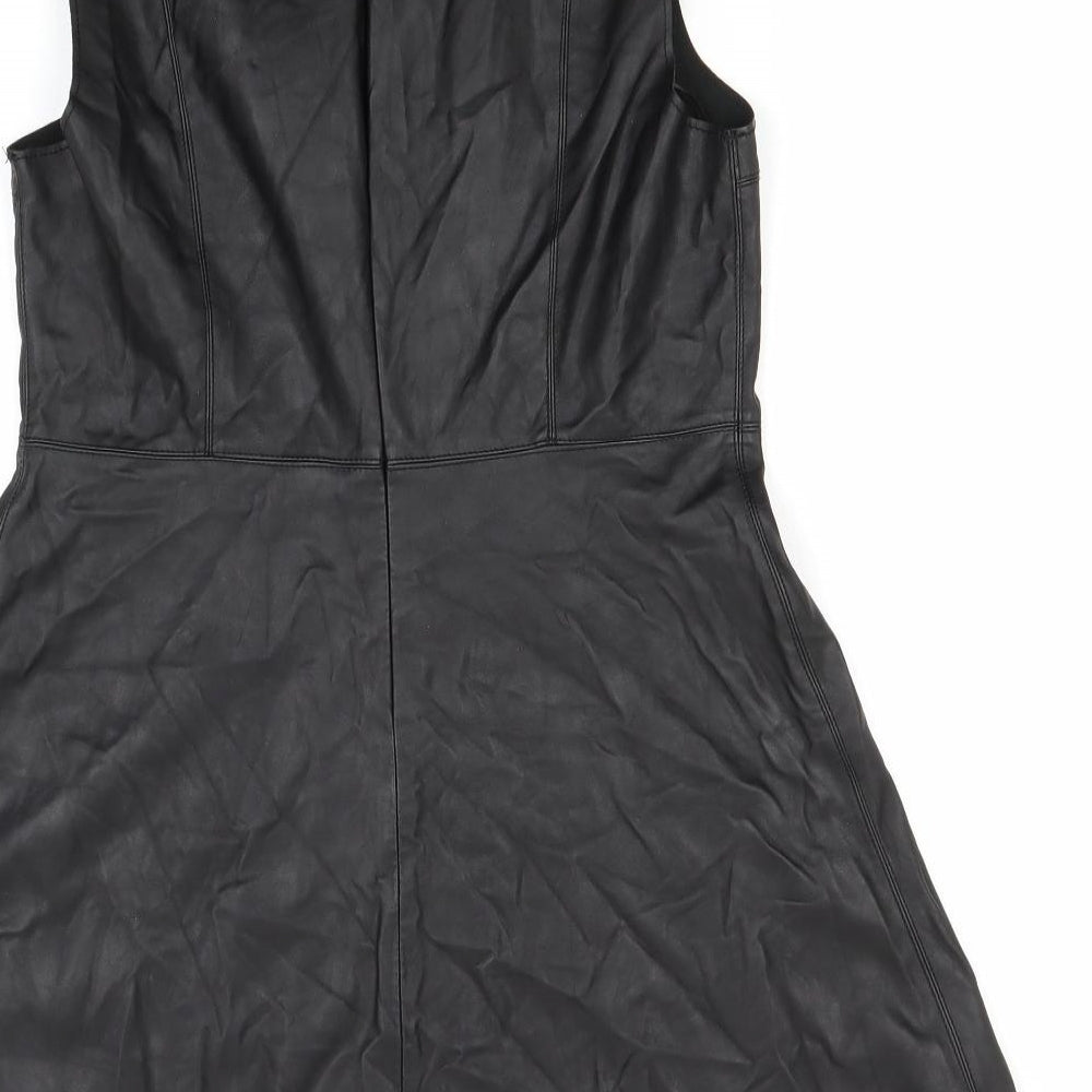 New Look Womens Black  Polyester A-Line  Size 14  Round Neck