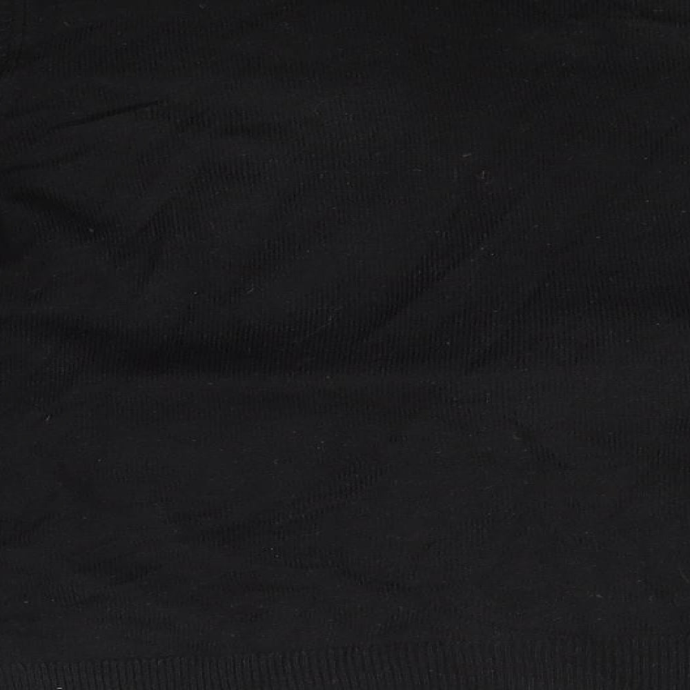TU Womens Black Round Neck Geometric Acrylic Pullover Jumper Size 16   - Hearts