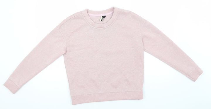 Topshop Womens Pink Round Neck  Polyester Pullover Jumper Size 6