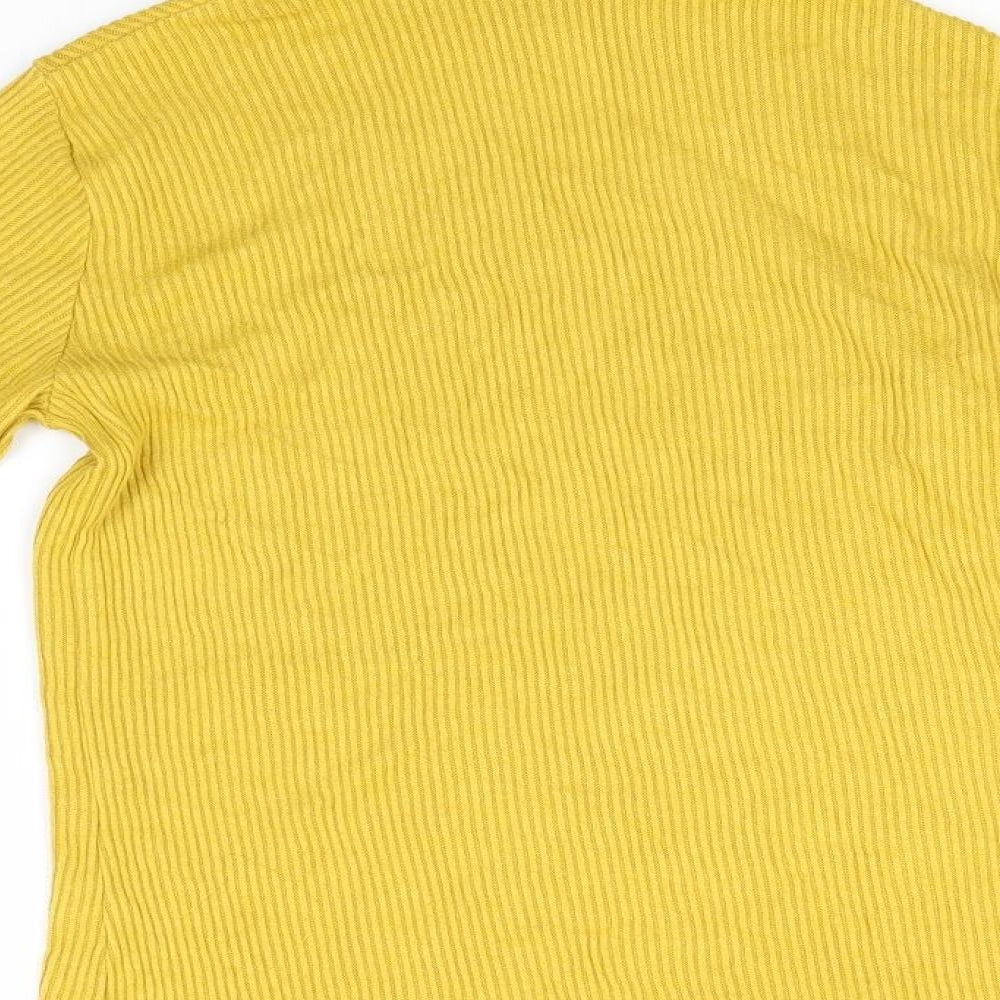 George Womens Orange Roll Neck Striped Viscose Pullover Jumper Size 8