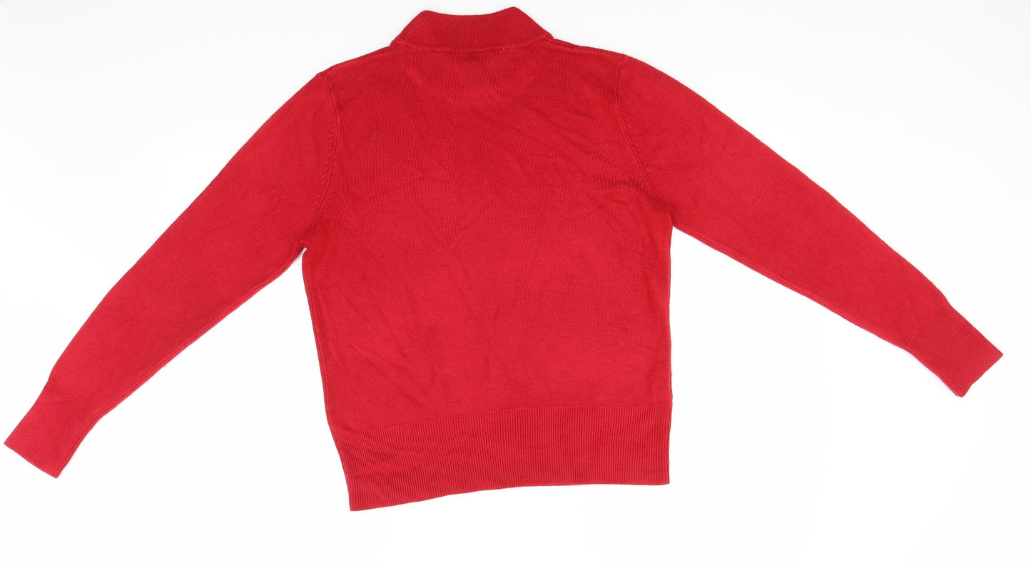 Papaya Womens Red Round Neck  Acrylic Pullover Jumper Size 12
