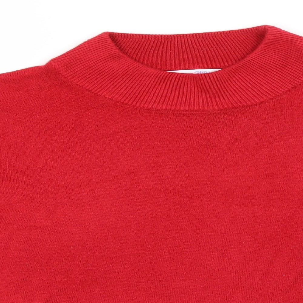 Papaya Womens Red Round Neck  Acrylic Pullover Jumper Size 12