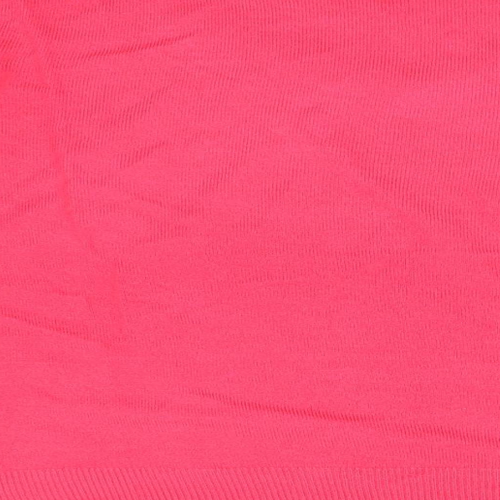 BHS Womens Pink V-Neck  Acrylic Pullover Jumper Size 16