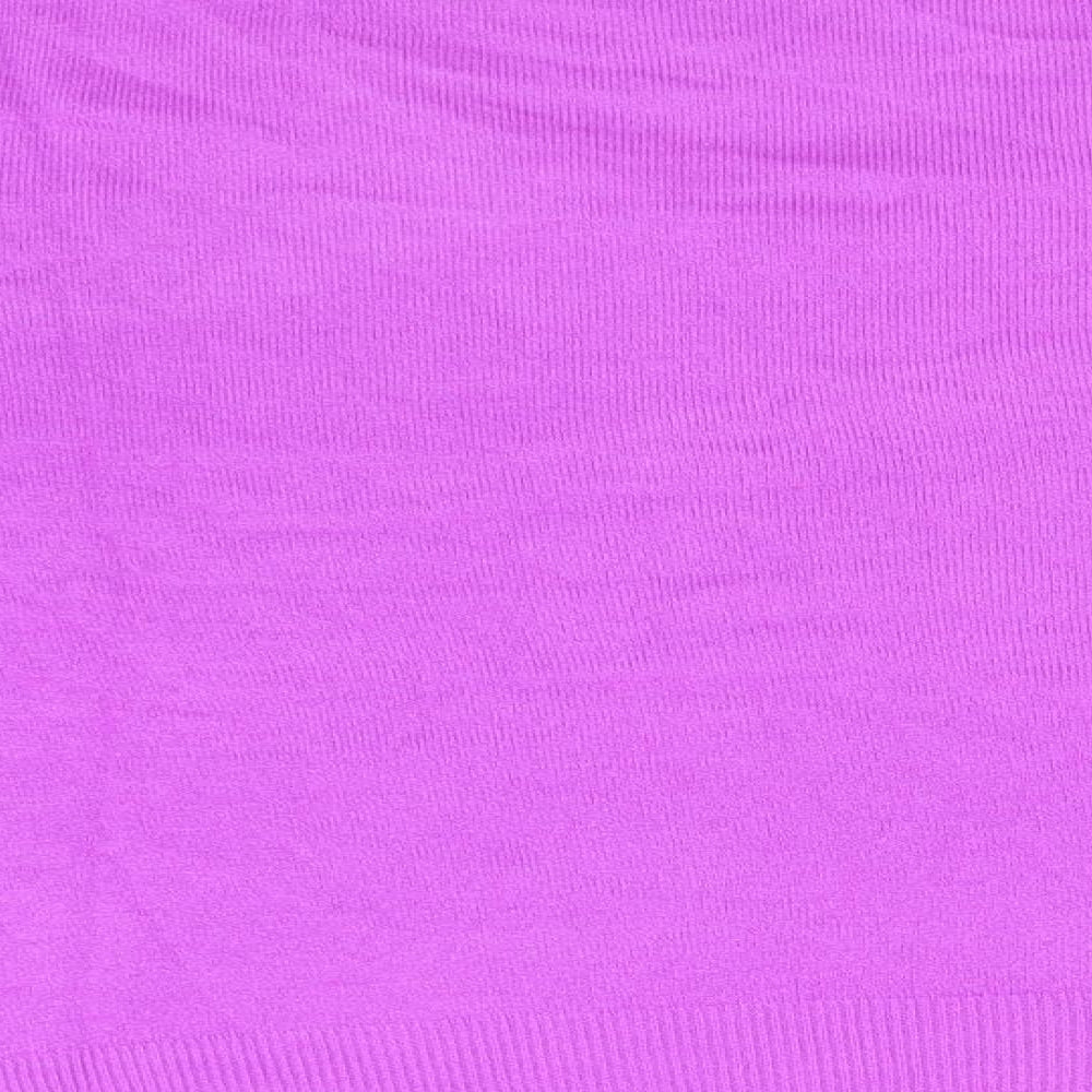BHS Womens Purple V-Neck  Acrylic Pullover Jumper Size 16