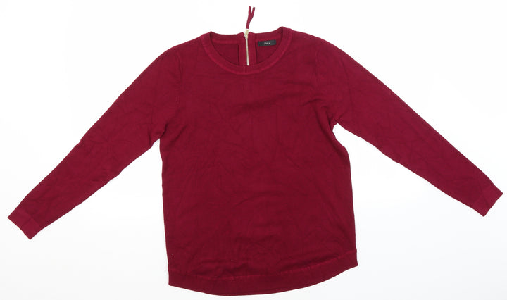 M&Co Womens Pink Round Neck Viscose Pullover Jumper Size 12