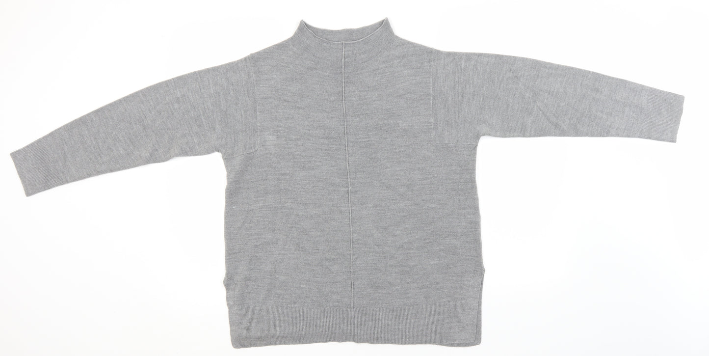 Marks and Spencer Womens Grey High Neck   Pullover Jumper Size M