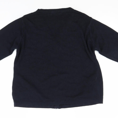 EWM Womens Blue Round Neck  Acrylic Cardigan Jumper Size 10