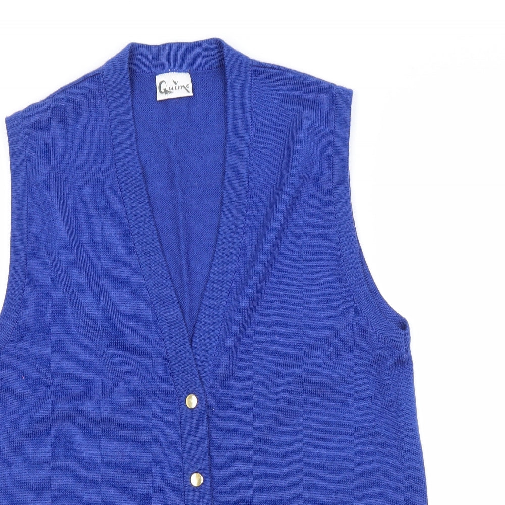 Quinn Womens Blue Round Neck   Cardigan Jumper