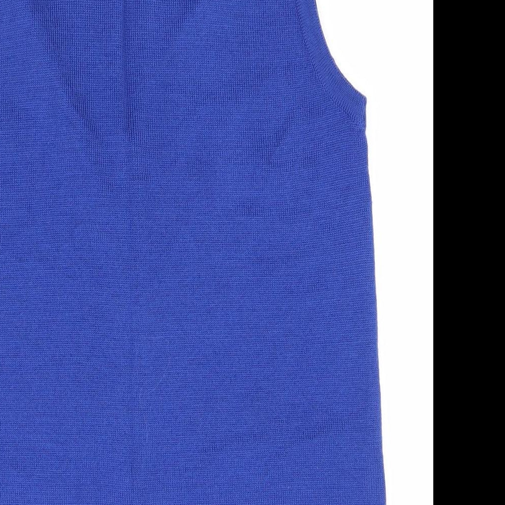 Quinn Womens Blue Round Neck   Cardigan Jumper