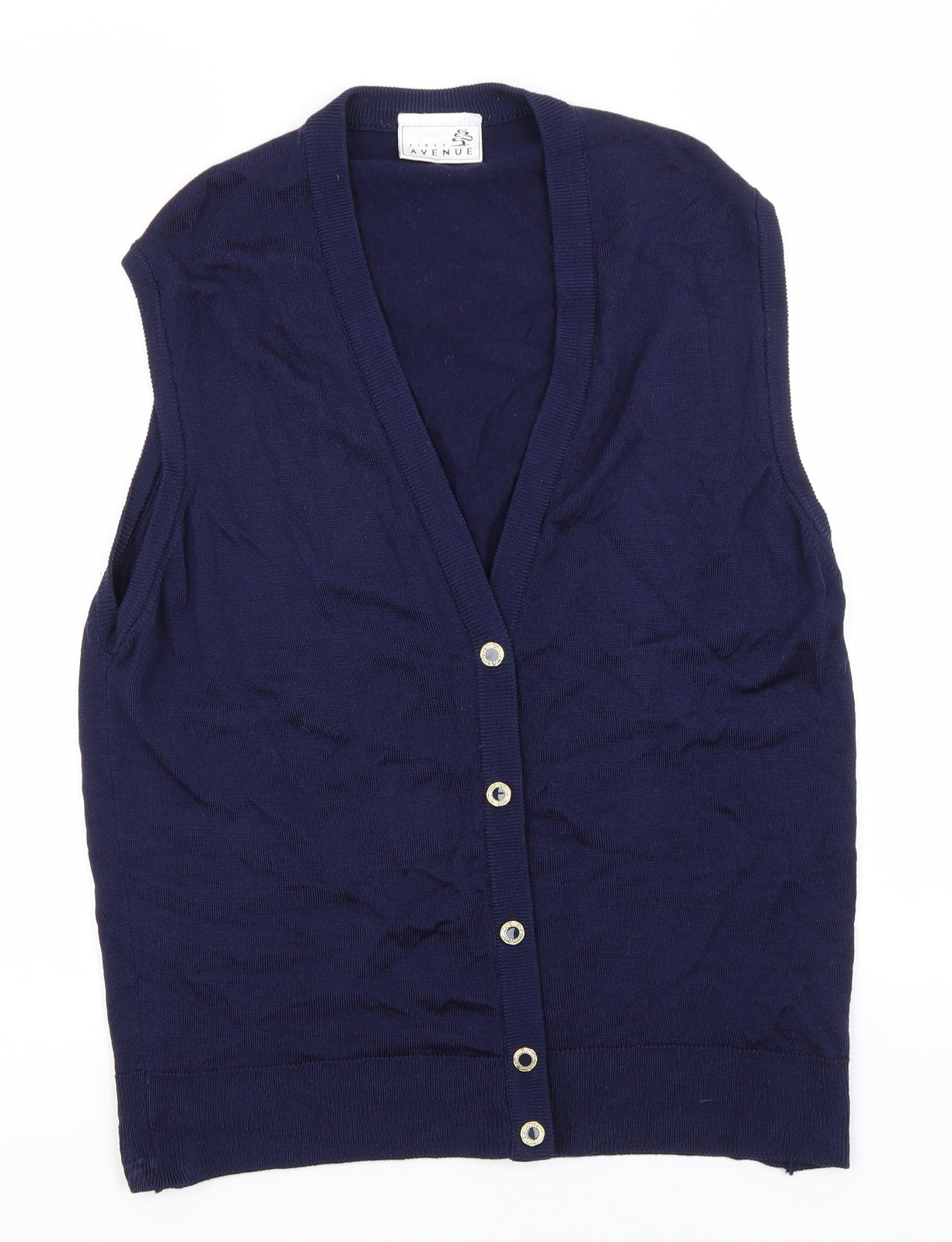 Avenue Womens Blue V-Neck  Wool Cardigan Jumper Size 16