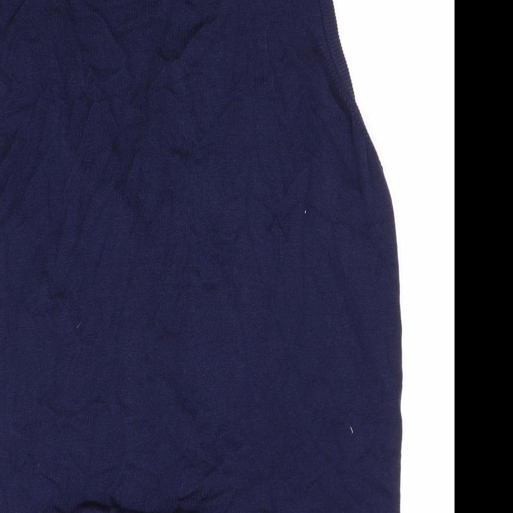 Avenue Womens Blue V-Neck  Wool Cardigan Jumper Size 16