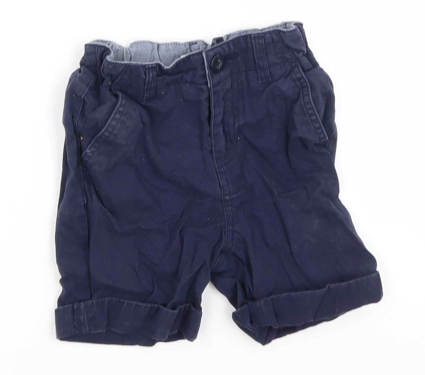 BHS Boys Blue  Cotton Cargo Shorts Size 3-4 Years  Regular
