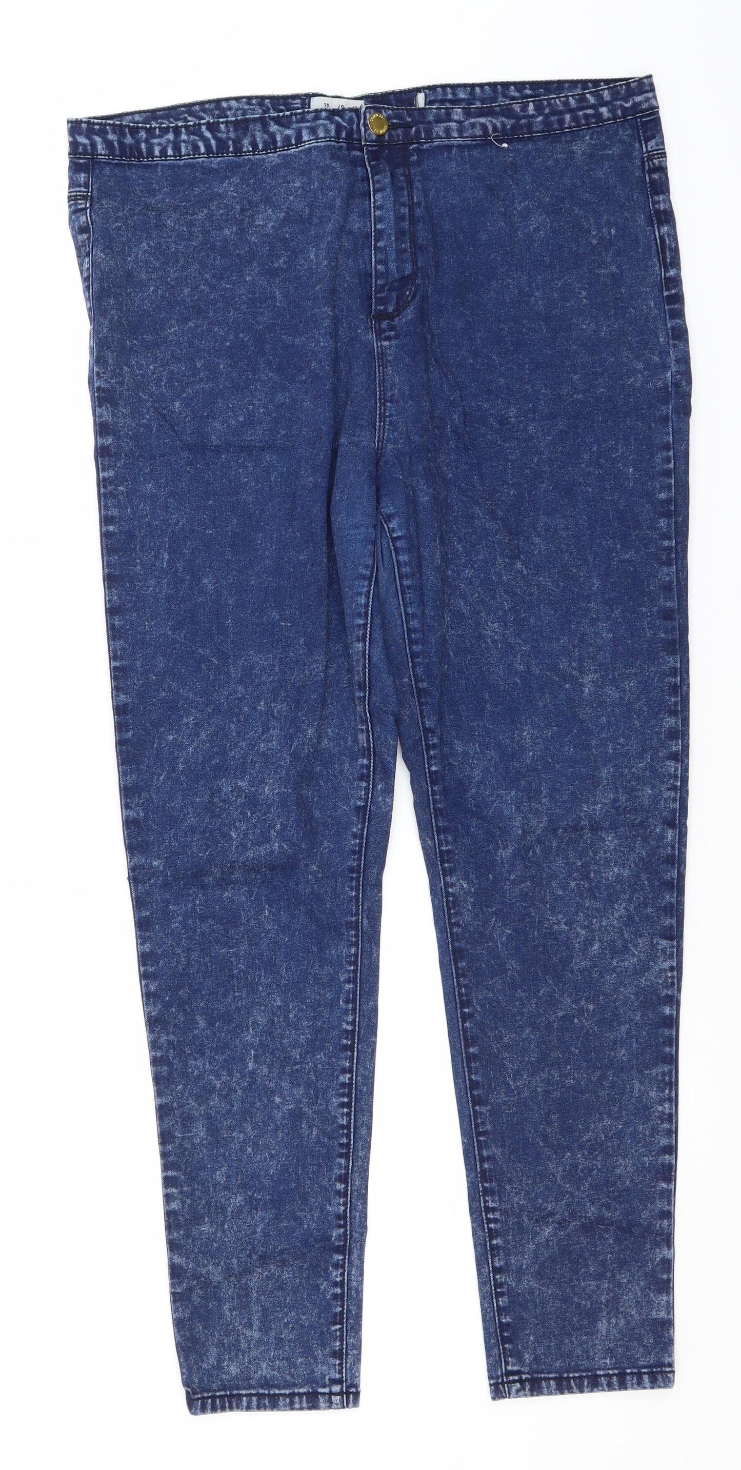 Preworn Womens Blue  Cotton Straight Jeans Size 20 L28 in Regular