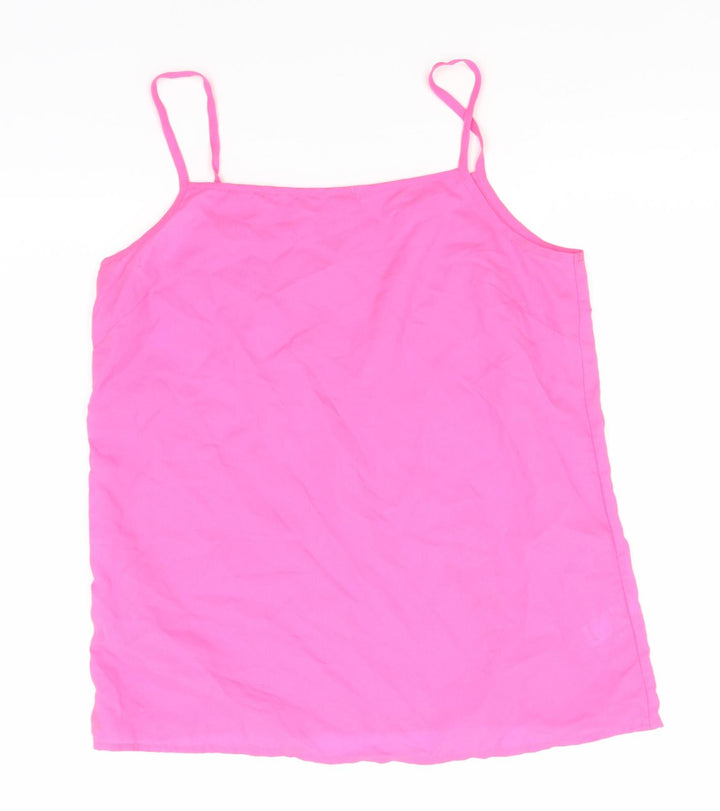 George Girls Pink  Polyester Basic Tank Size 13-14 Years Off the Shoulder