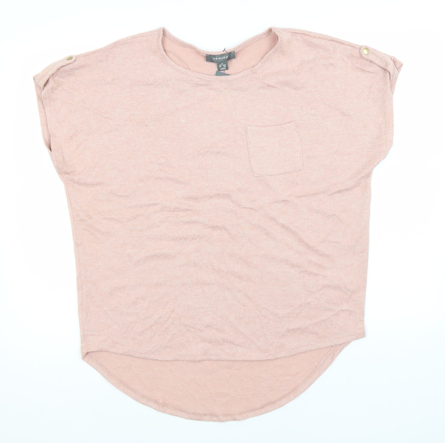 Primark Womens Grey  Polyester Basic T-Shirt Size 12 Round Neck