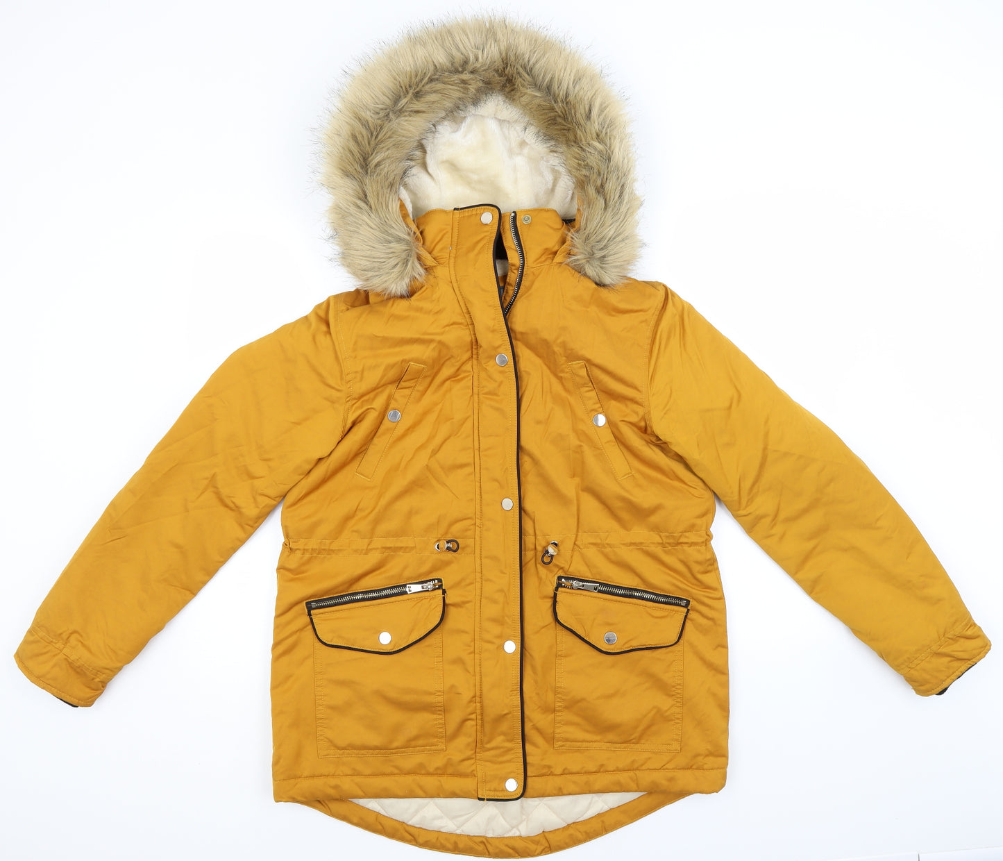 Papaya Womens Orange   Parka Coat Size 14