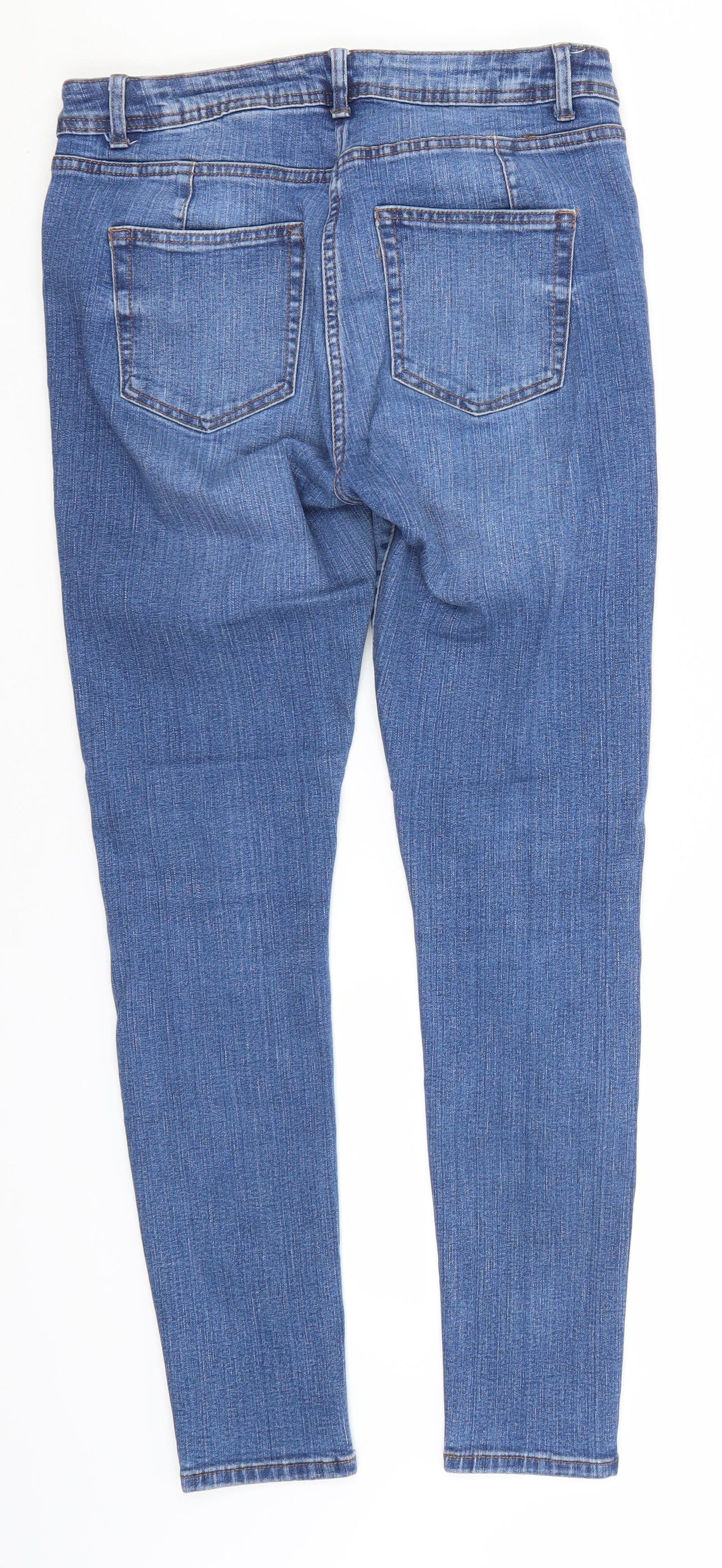NEXT Womens Blue  Cotton Skinny Jeans Size 12 L28 in Regular