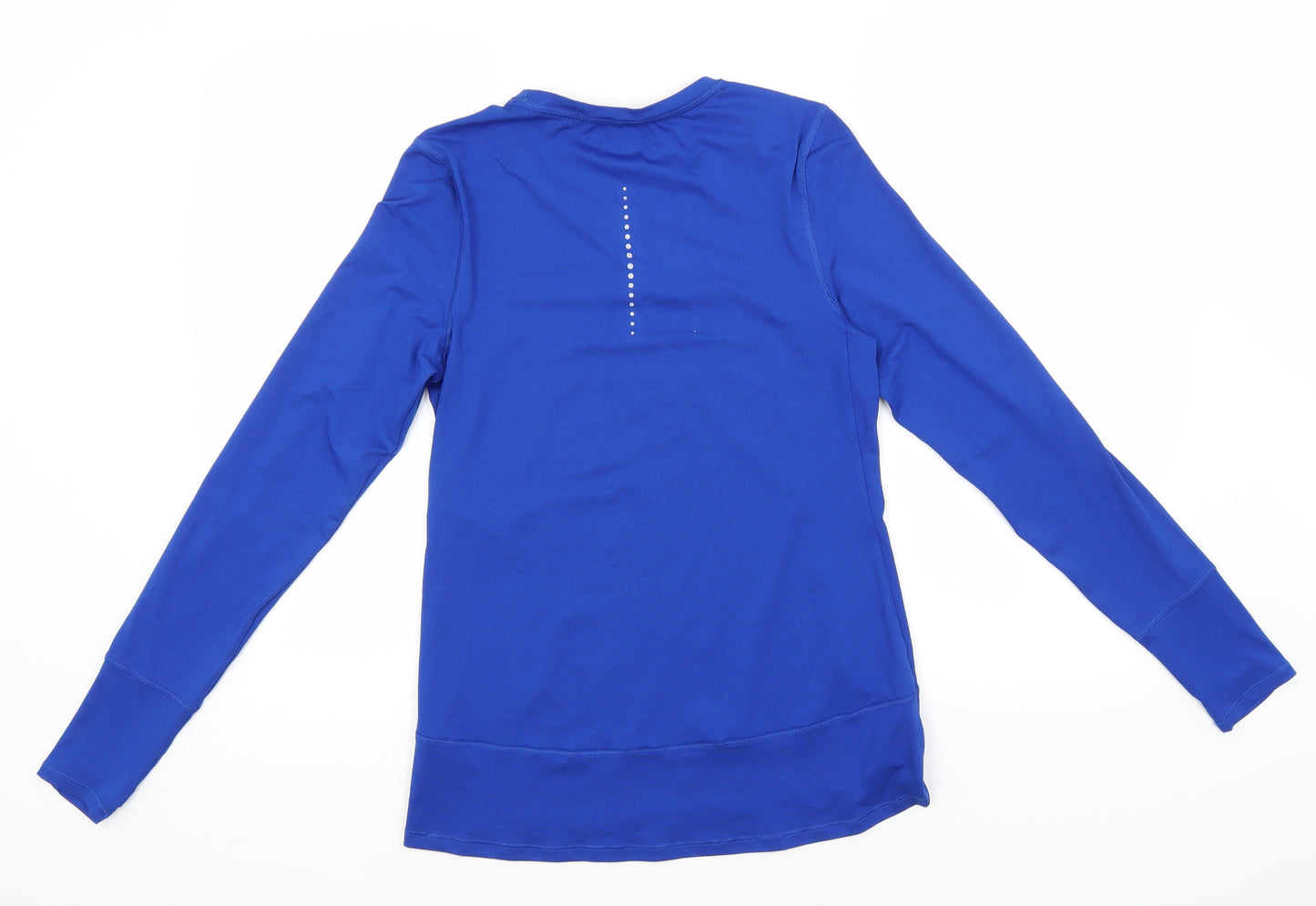 Marks and Spencer Womens Blue  Polyester Basic T-Shirt Size 10 Round Neck