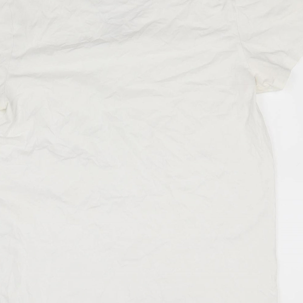 Cedar Wood State Mens White  Cotton  T-Shirt Size L Round Neck