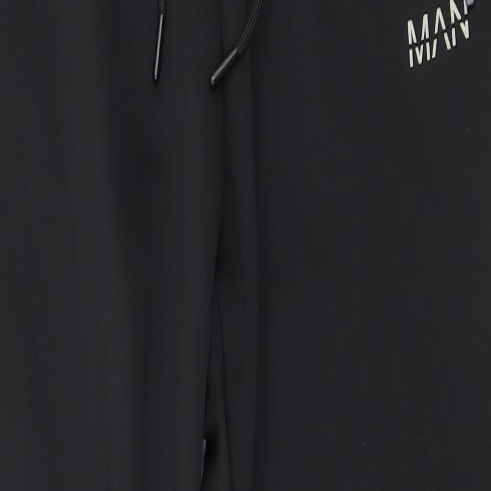 Boohoo Mens Black  Polyester Sweatpants Trousers Size M L30 in Regular