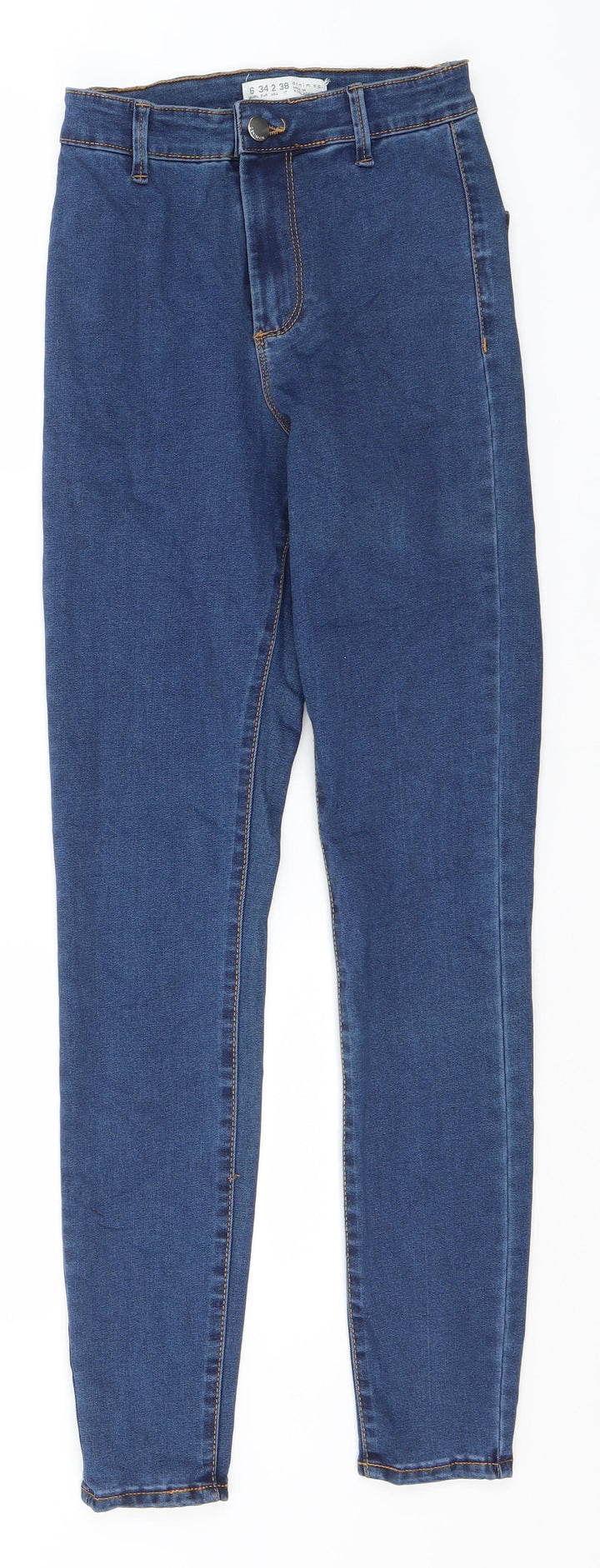 Denim & Co. Womens Blue Cotton Straight Jeans Size 6 L28 in Regular
