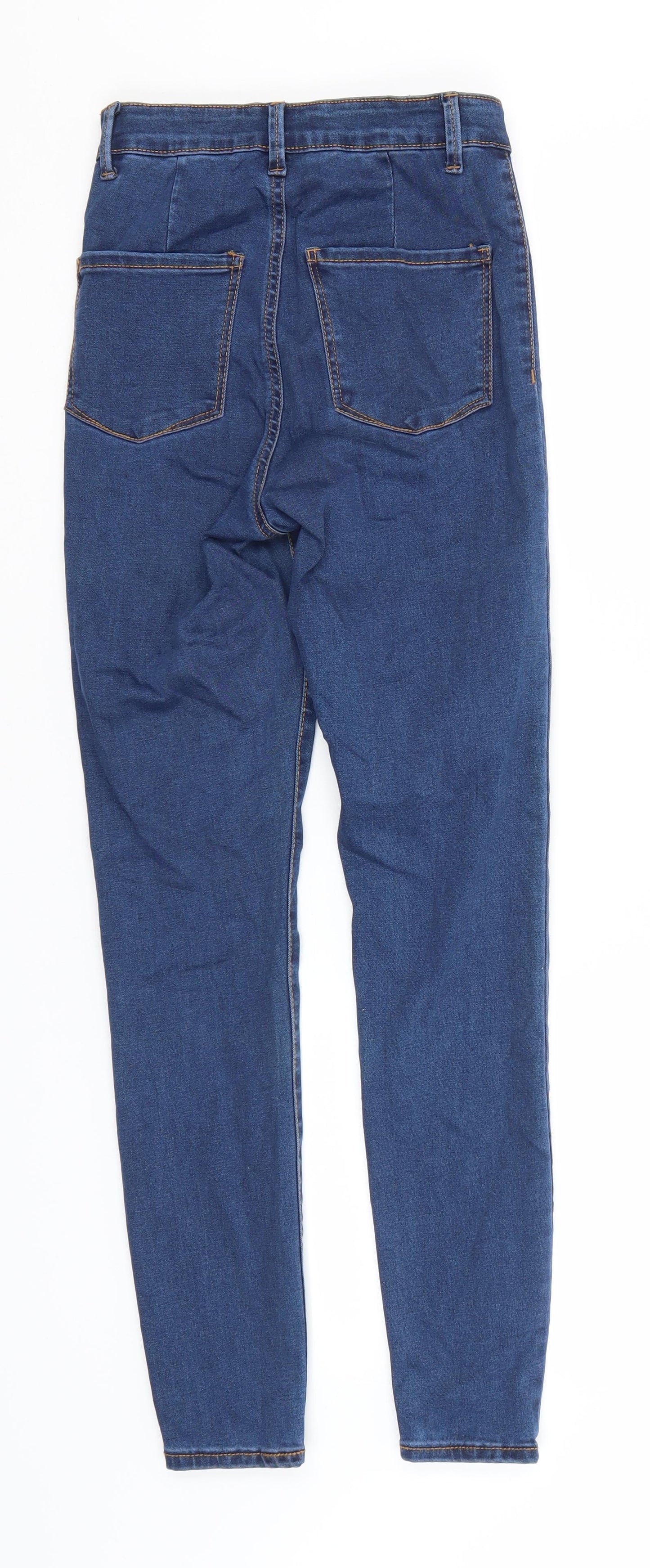 Denim & Co. Womens Blue  Cotton Straight Jeans Size 6 L28 in Regular