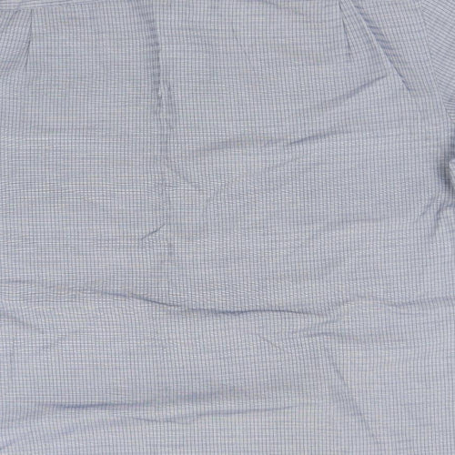 Marks and Spencer Mens Grey Plaid Modal  Button-Up Size XL Collared