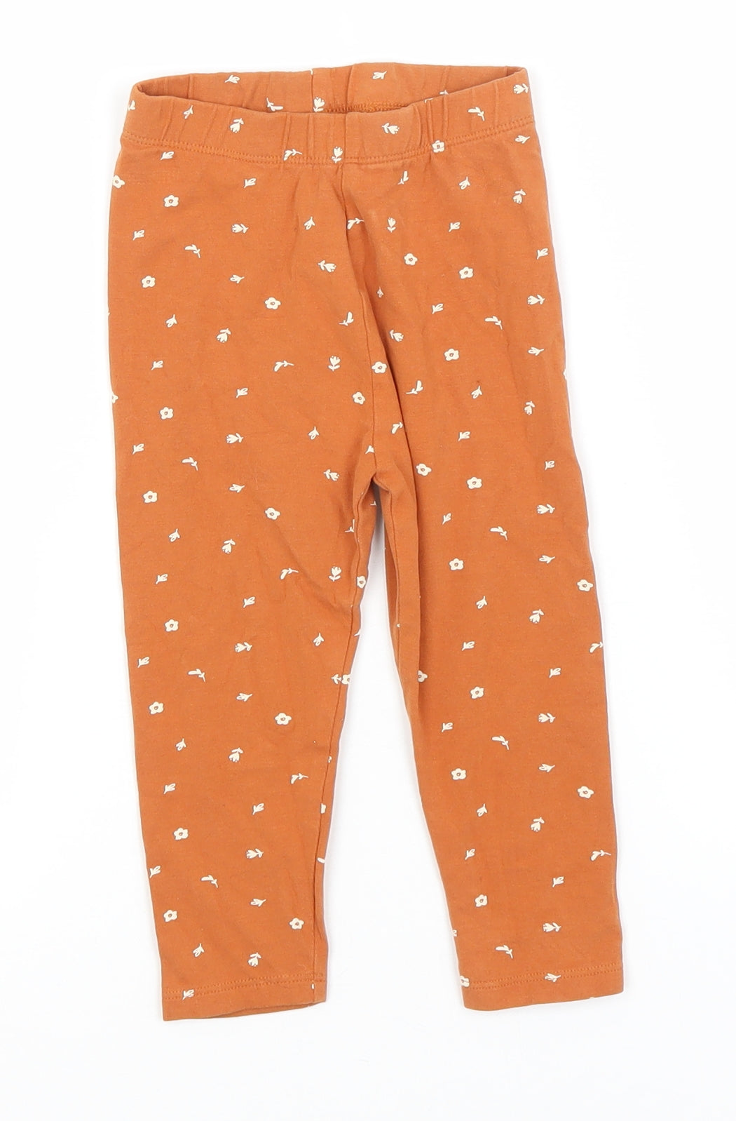 NEXT Baby Brown Floral Cotton Sweatpants Trousers Size 18-24 Months