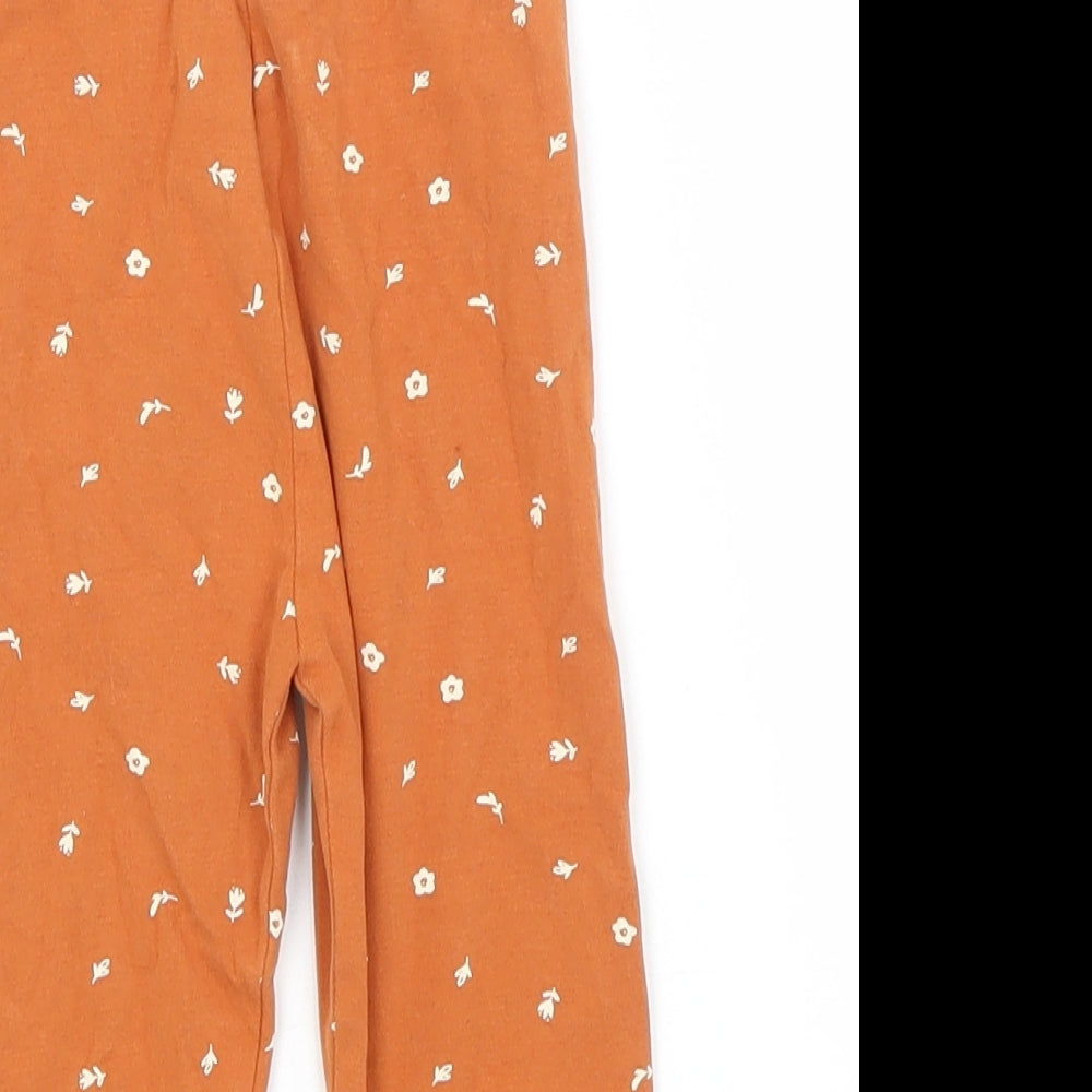NEXT Baby Brown Floral Cotton Sweatpants Trousers Size 18-24 Months