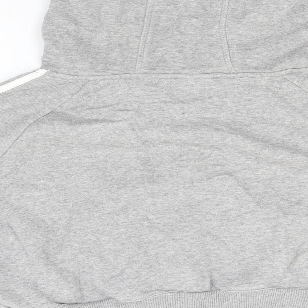 adidas Womens Grey  Cotton Full Zip Hoodie Size 12