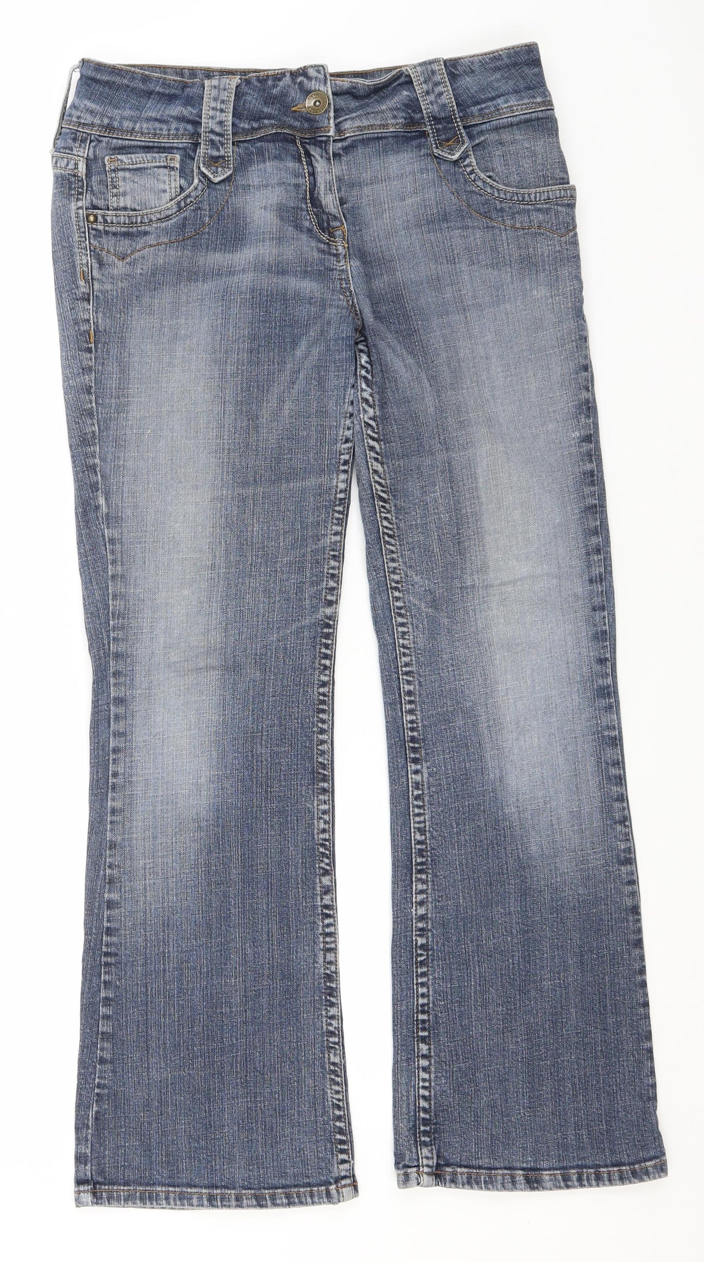 NEXT Womens Blue  Cotton Bootcut Jeans Size 14 L28 in Regular