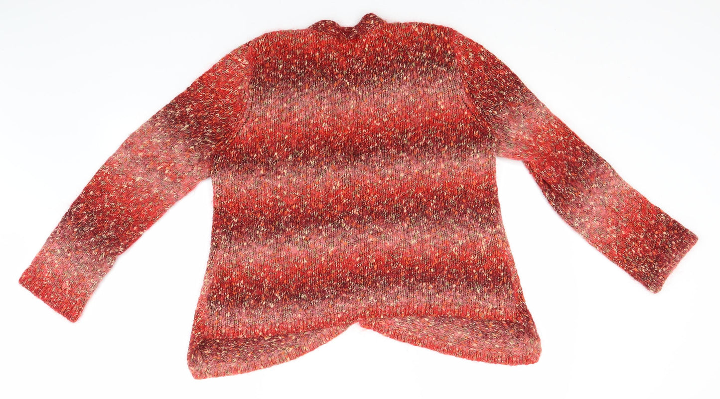 Per Una Womens Red Round Neck  Acrylic Cardigan Jumper Size XL