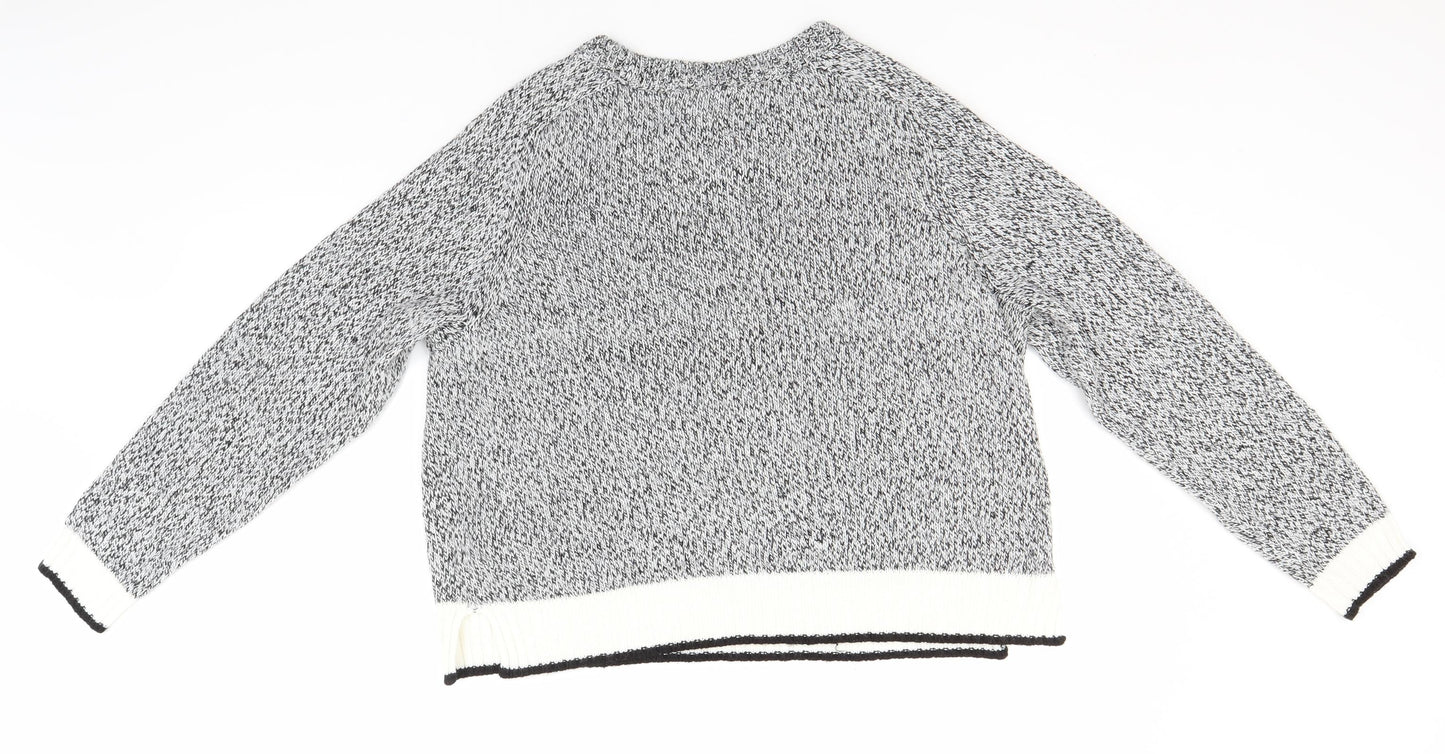 Divided Womens Grey Round Neck  Acrylic Pullover Jumper Size L