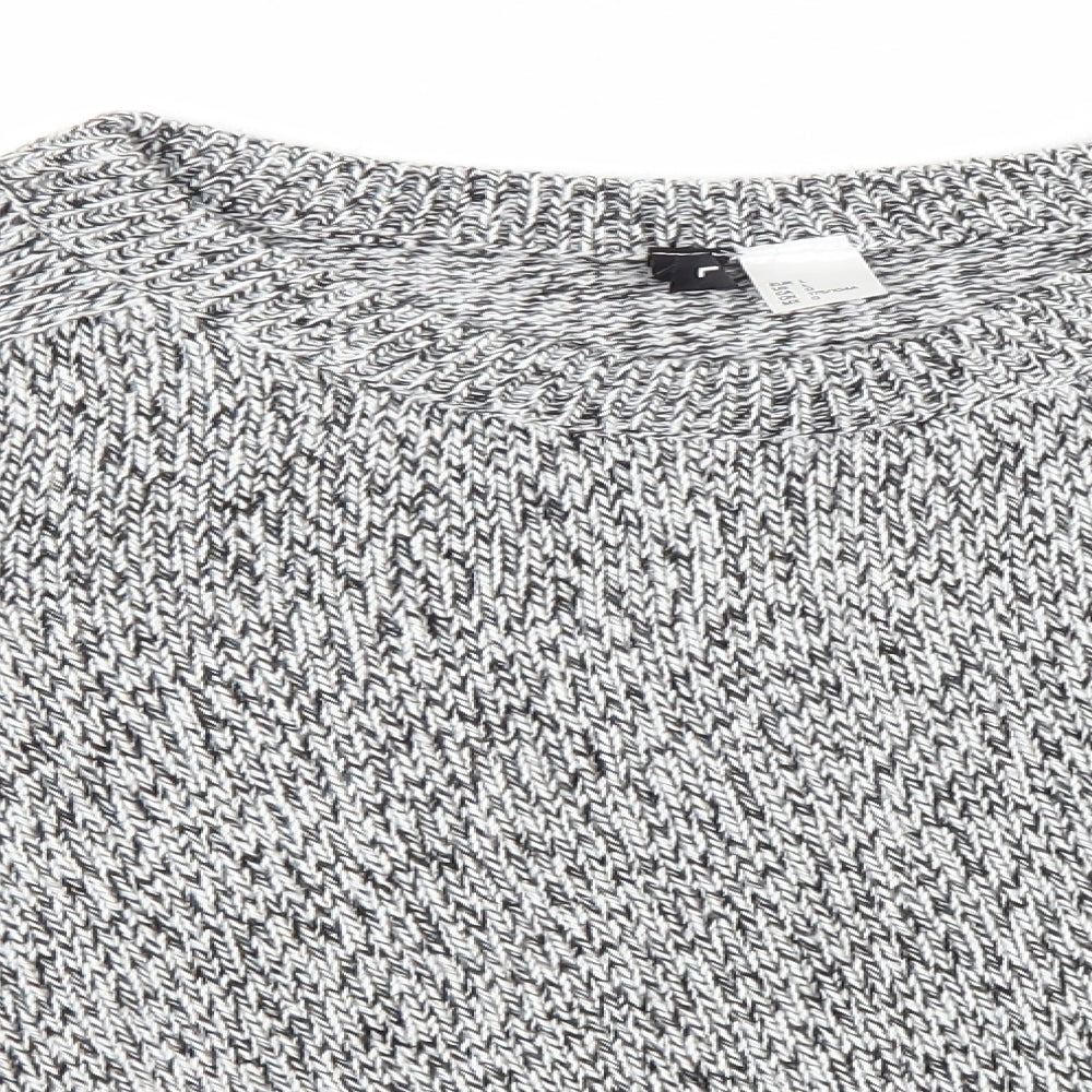 Divided Womens Grey Round Neck  Acrylic Pullover Jumper Size L