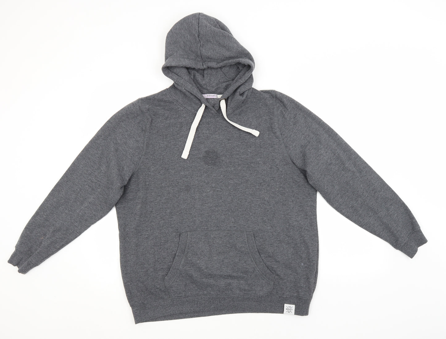 Avenue Womens Grey  Polyester Pullover Hoodie Size 18