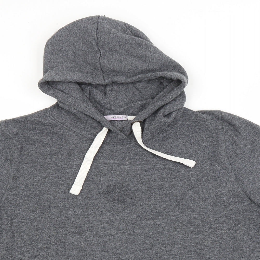 Avenue Womens Grey  Polyester Pullover Hoodie Size 18