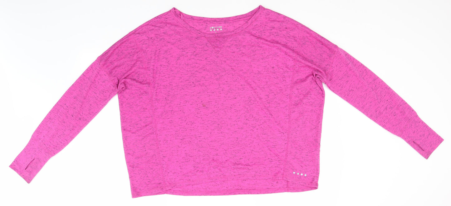 Matalan Womens Pink Round Neck  Polyester Pullover Jumper Size L