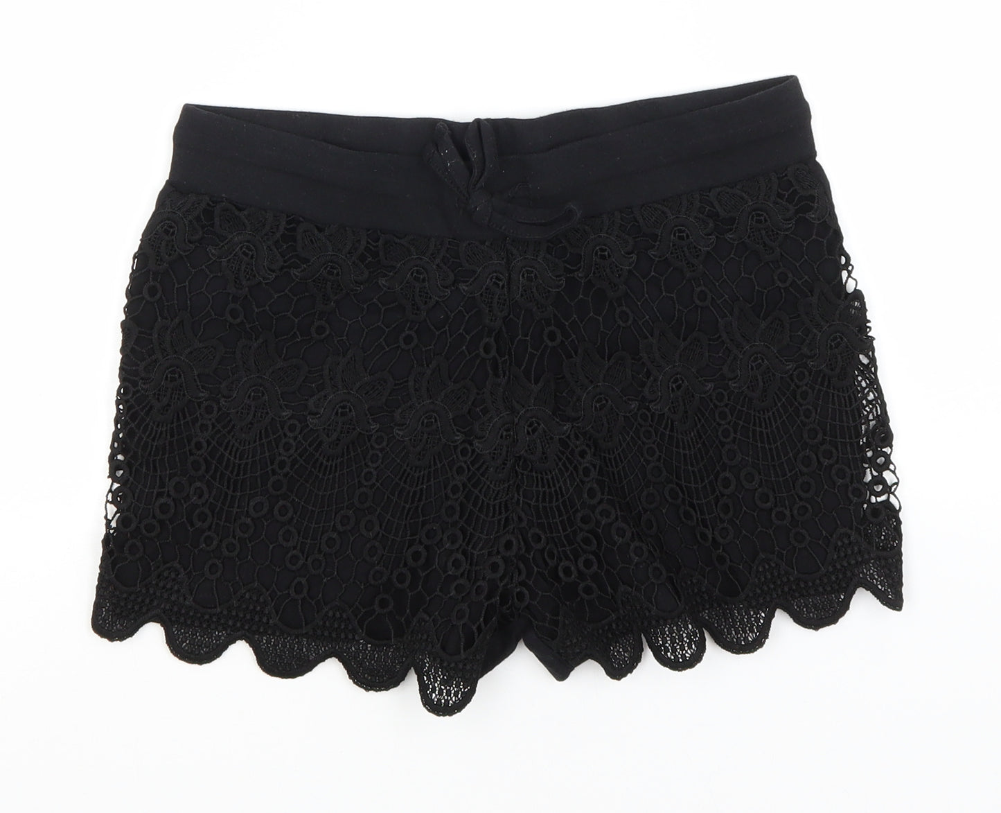 Atmosphere Womens Black Geometric Cotton Sailor Shorts Size 10  Regular