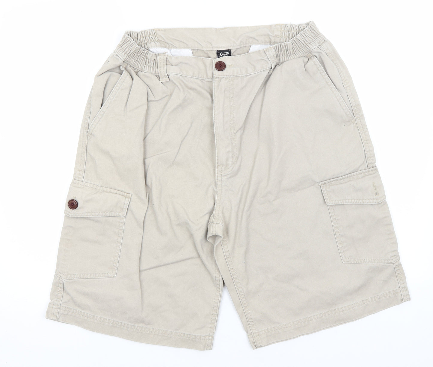 Cotton Traders Mens Beige  Cotton Cargo Shorts Size 36 L10 in Regular