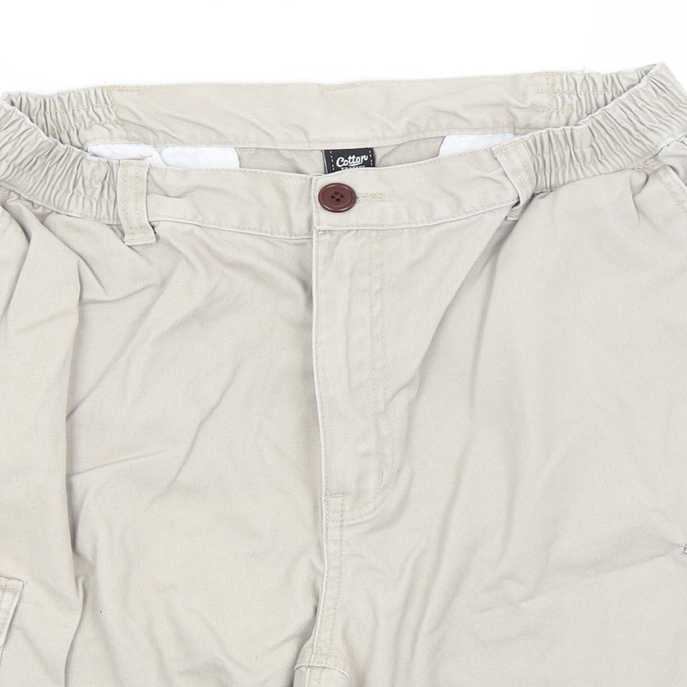 Cotton Traders Mens Beige  Cotton Cargo Shorts Size 36 L10 in Regular