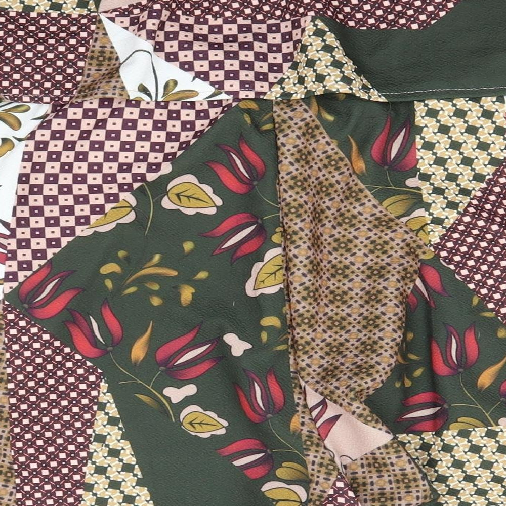 Preworn Womens Green Floral  Jumpsuit One-Piece Size M