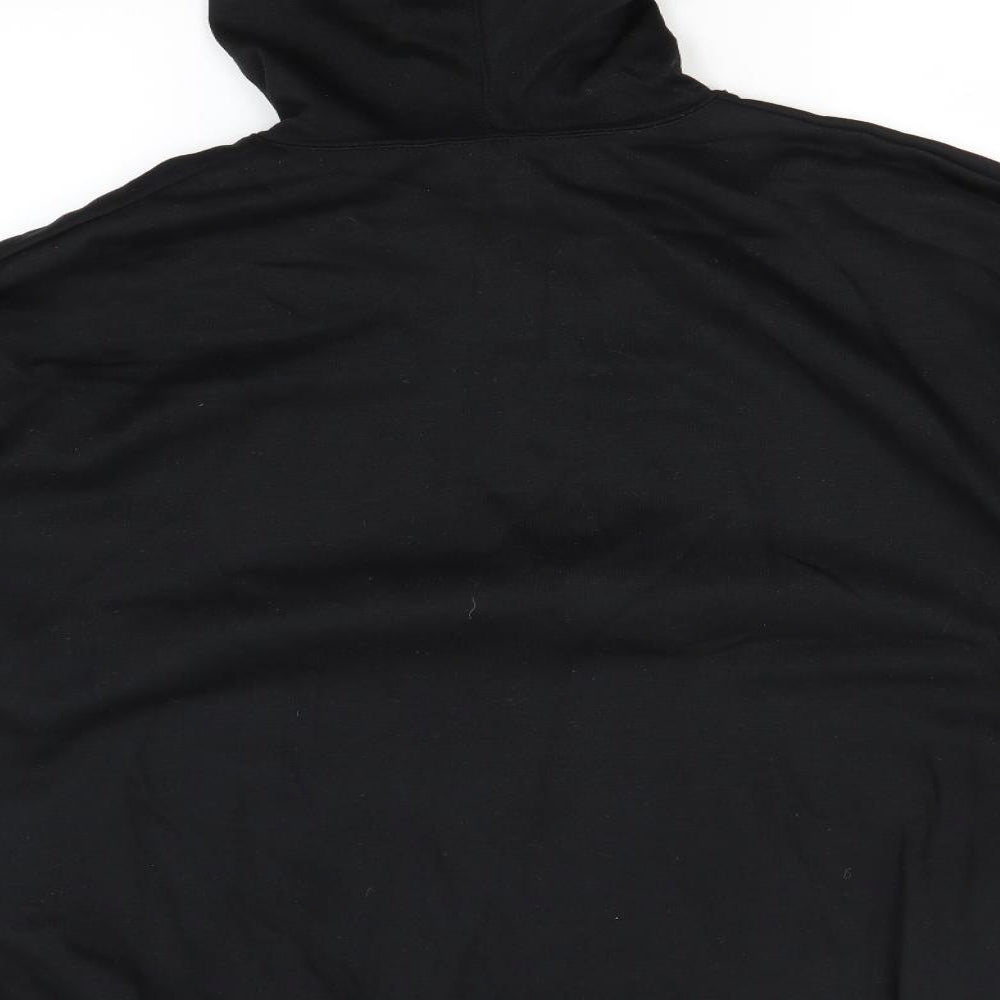 Heavy Duty Mens Black  Polyester Pullover Hoodie Size 2XL
