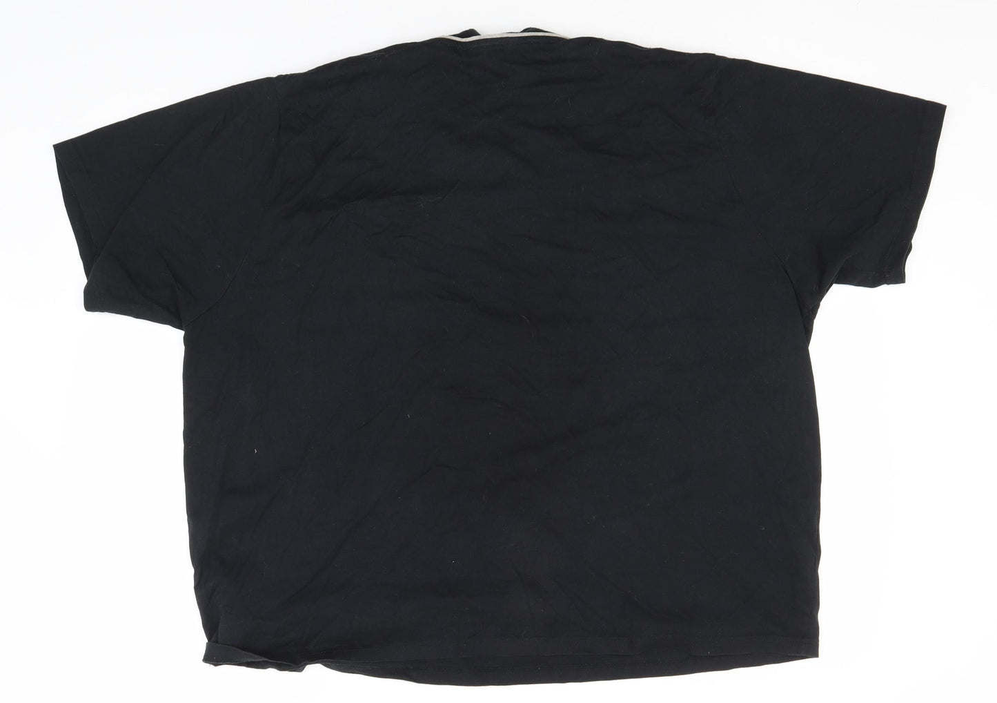 George Mens Black  Cotton  T-Shirt Size 2XL V-Neck