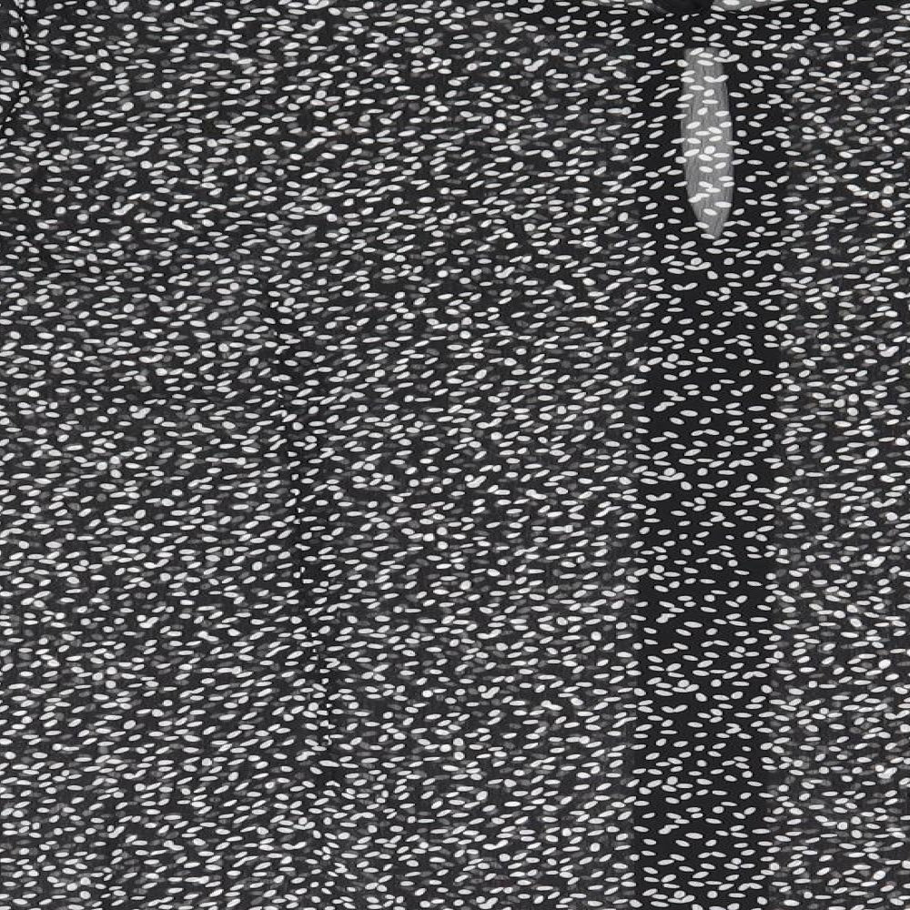 Lavitta Womens Black Polka Dot Polyester Basic Blouse Size 16 Round Neck