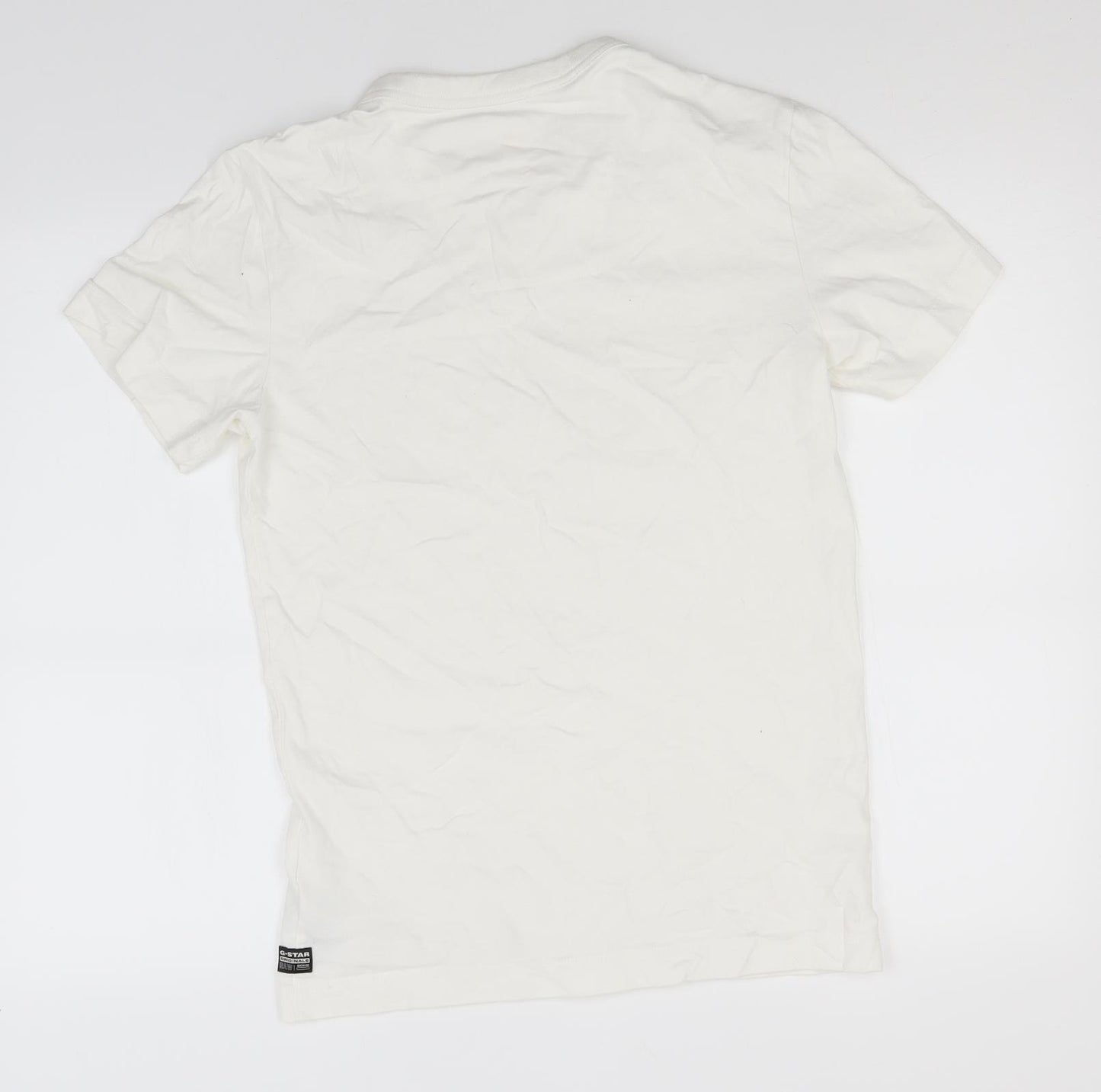 G-Star Womens White  Cotton Basic T-Shirt Size XS Round Neck