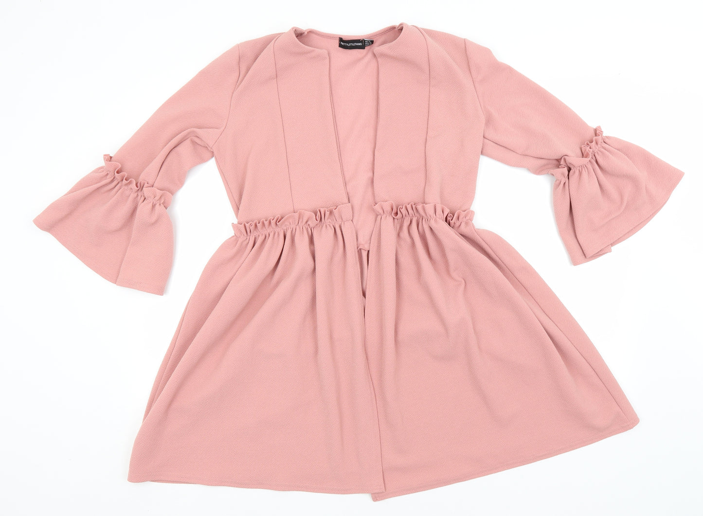 PRETTYLITTLETHING Womens Pink   Jacket Coatigan Size 14