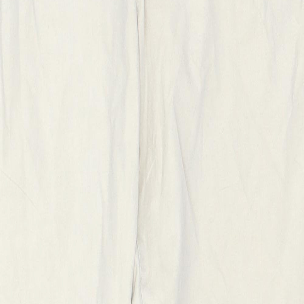 Marks and Spencer Womens Beige  Cotton Trousers  Size 6 L27 in Regular