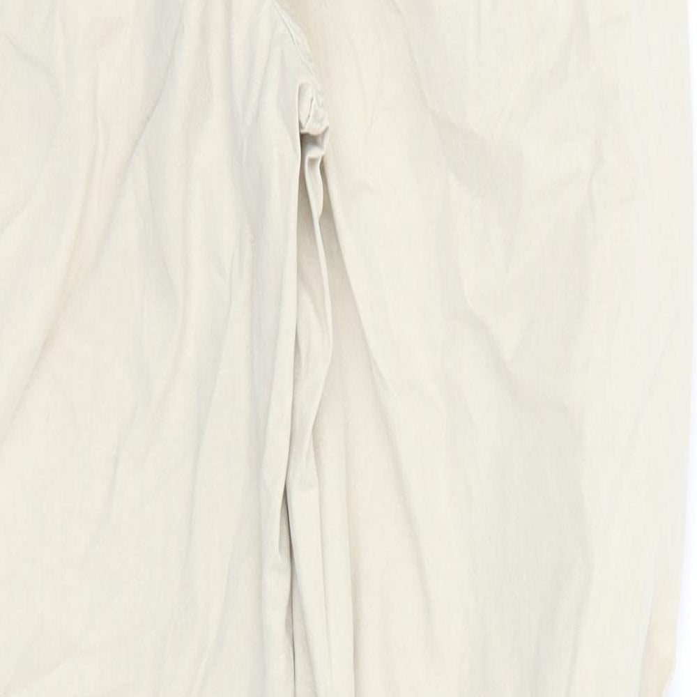 Marks and Spencer Womens Beige  Cotton Trousers  Size 6 L27 in Regular